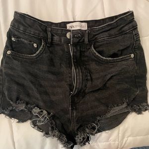 ZARA black denim shorts